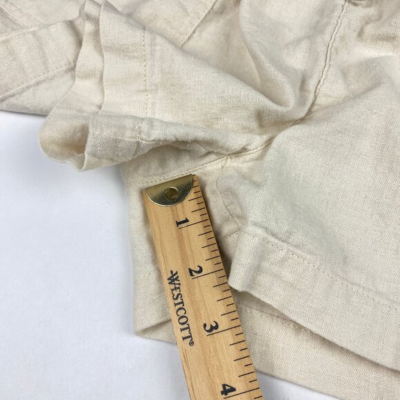 J. Crew Factory Linen Blend Drawstring Shorts Women's Size M Cream - Picture 9 of 11